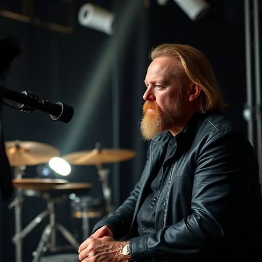 Billede af Lars Ulrich i et interviewstudie