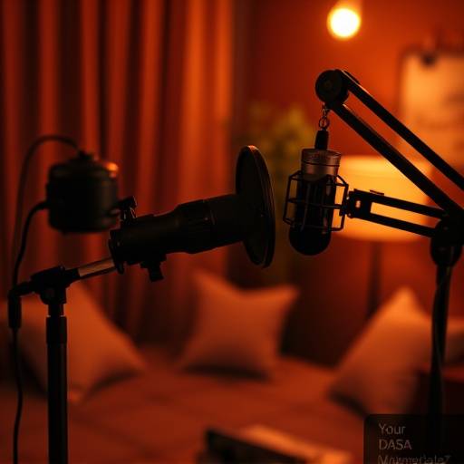 Et billede af en podcast optagelse